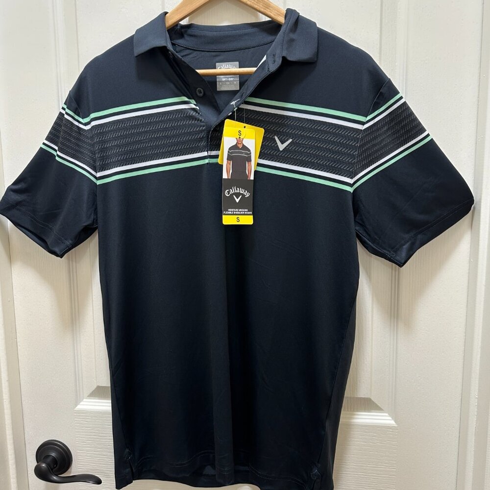 Callaway Men's Performance Polo Golf Shirt Size S Black Opti Dri New